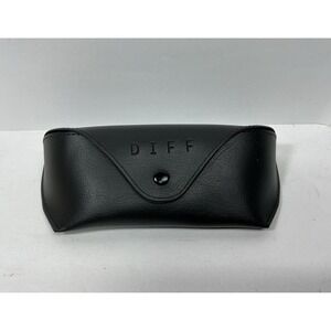 DIFF Eyewear Sunglasses Case Black Faux Leather Eyeglasses Storage Snap Unisex